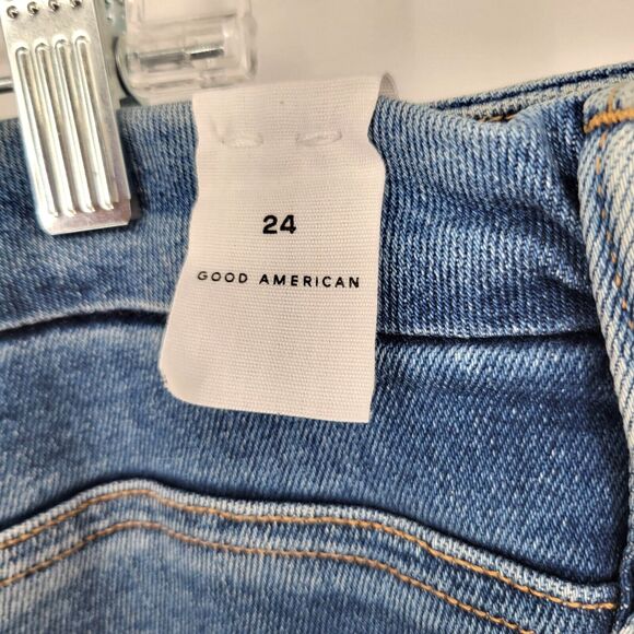 Good American Womens Good Leg Jeans Size 24 NEW Style GLDV731T Indigo - Picture 9 of 12
